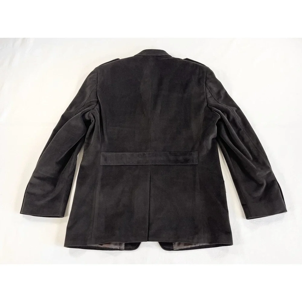 Vintage Y2K Murano Brown Velvet Blazer Sport Coat Jacket Epaulets Mens Large‎ L